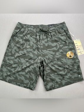 KENNETH COLE CAMO PRINT ACTIVE TECH 8” COMPRESSION LINED ATHLETIC SHORTS